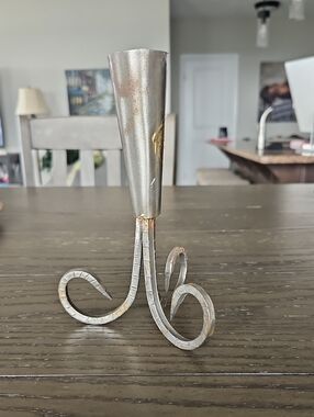 Vintage Hand-Forged Ram's Horn Style Candle Holder